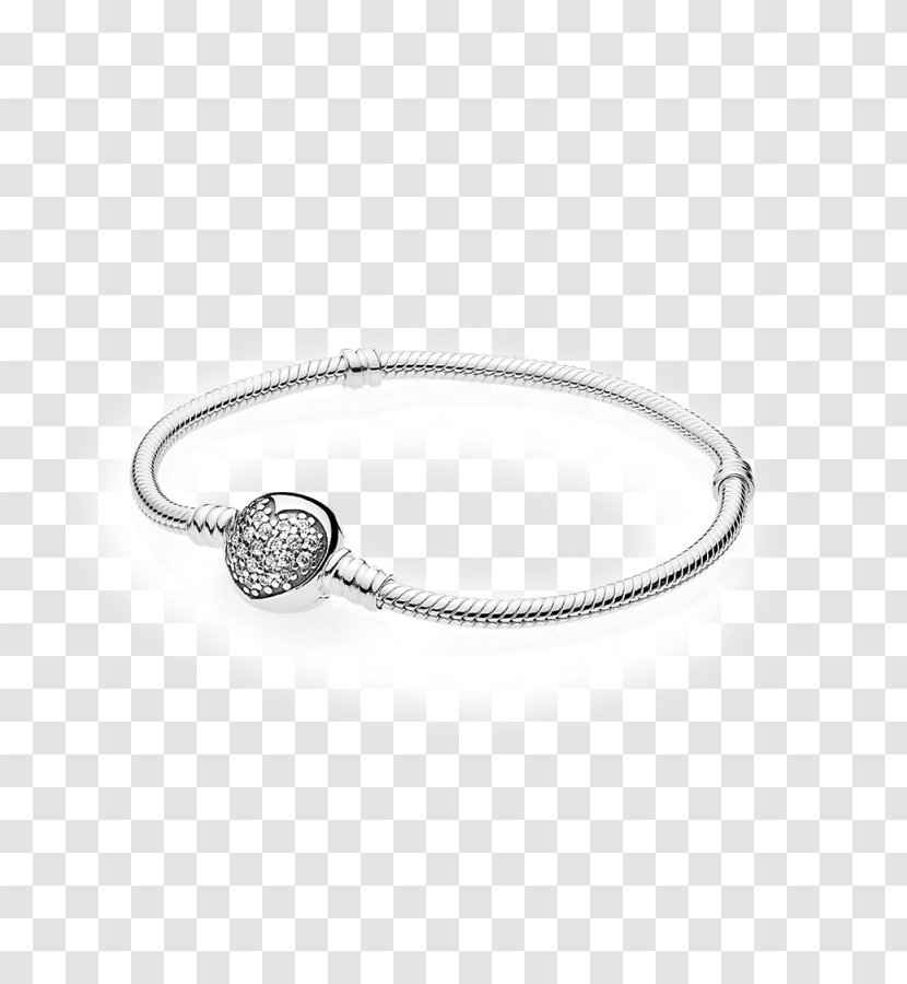 Pandora Charm Bracelet Cubic Zirconia Sterling Silver - Platinum - Jewellery Transparent PNG
