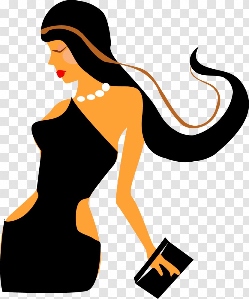 Woman Clip Art - Shoe - Vector Painted With Long Hair Transparent PNG