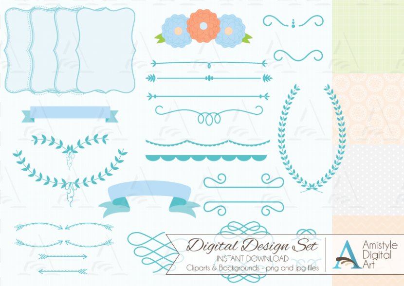 Paper Wedding Invitation Baby Shower Clip Art - Digital - Border Transparent PNG