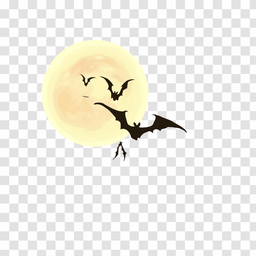 Cartoon Illustration - Bat - Hand-painted Halloween Moon Transparent PNG