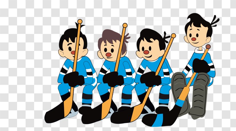 Ice Hockey Player Cartoon Illustration - Team - Push Transparent PNG