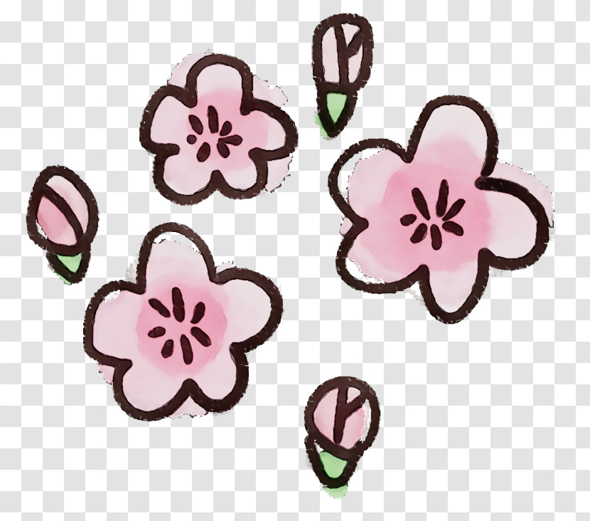 Pink Petal Sticker Plant Transparent PNG