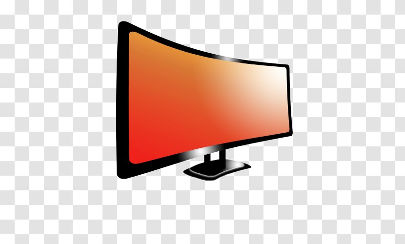 LCD Television Computer Monitors LED-backlit Liquid-crystal Display Device - Flat Panel - Orange Waves Transparent PNG