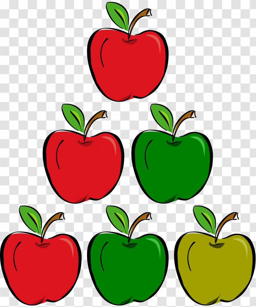 Apple Cartoon Drawing Clip Art - Natural Number - Two Transparent PNG