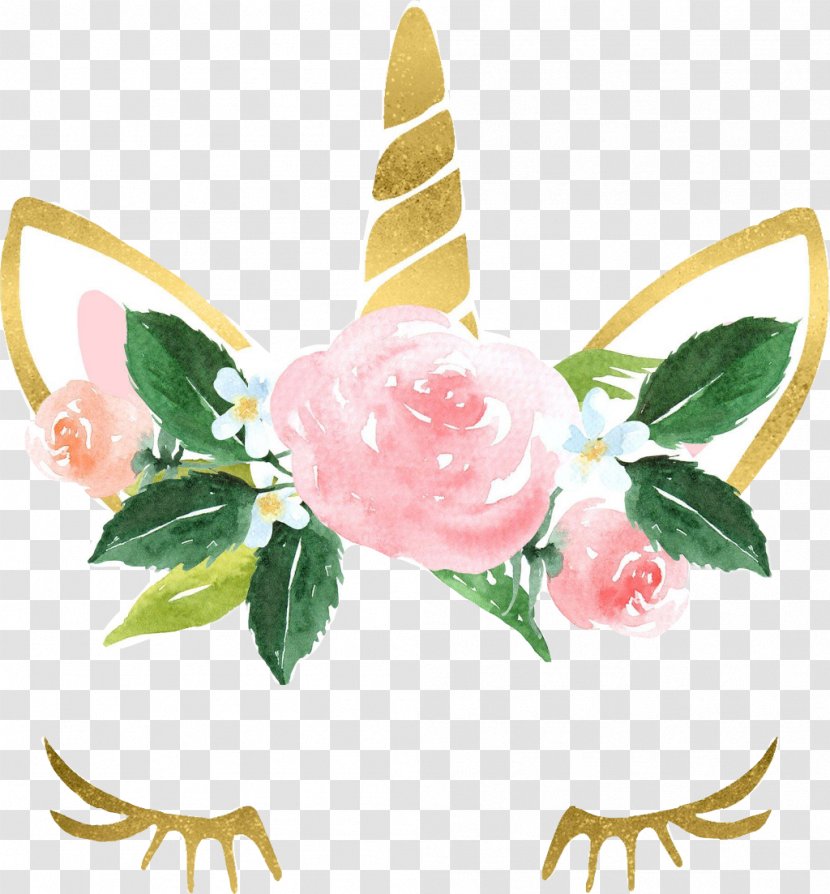 Unicorn Watercolor Painting Watercolour Flowers - Rose Order Transparent PNG