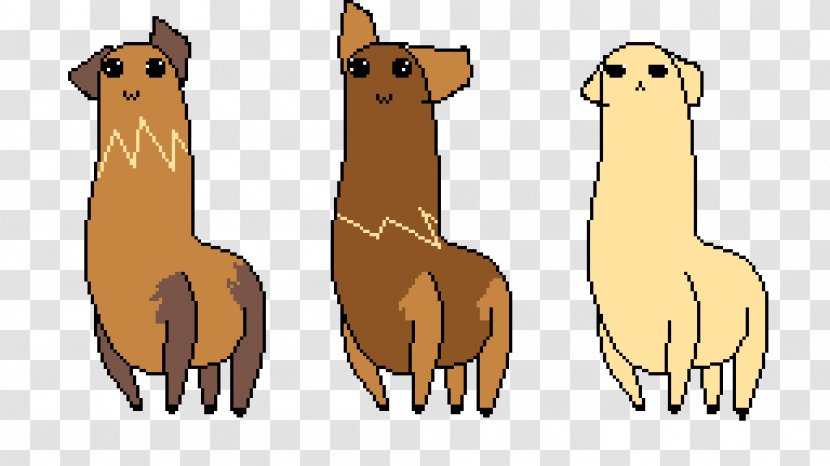 Llama Alpaca Dog Breed Pixel Art - Cute Transparent PNG