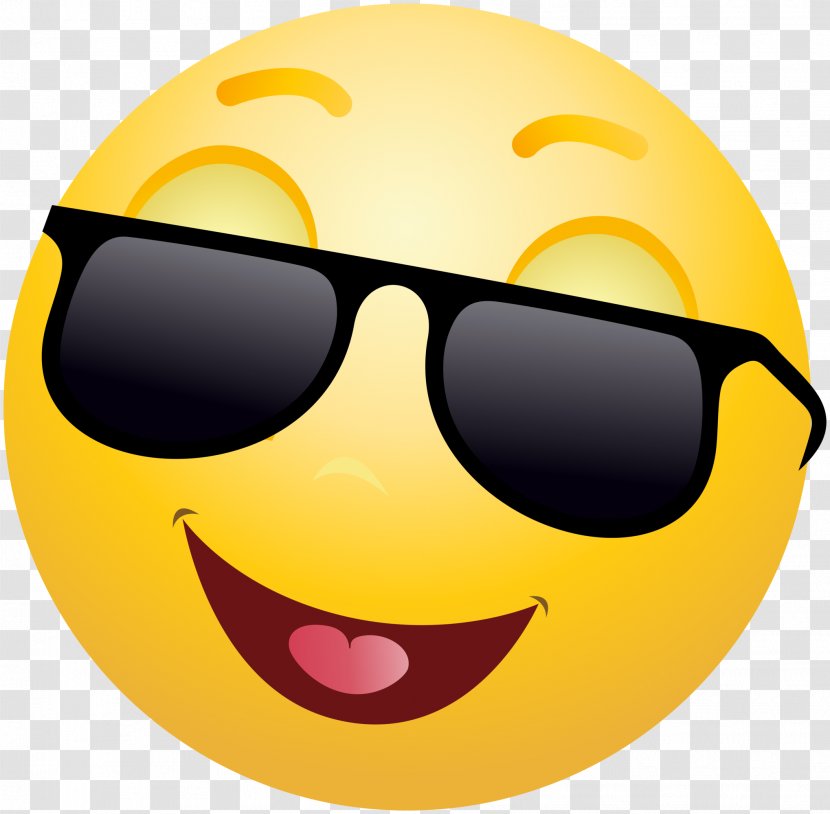 Emoji Emoticon Smiley Sunglasses Clip Art - Yellow - Faces Transparent PNG