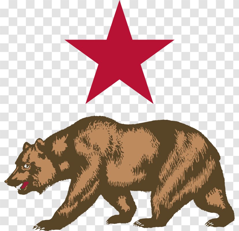 California Grizzly Bear Republic Flag Of - Mammal - Free Clipart Transparent PNG