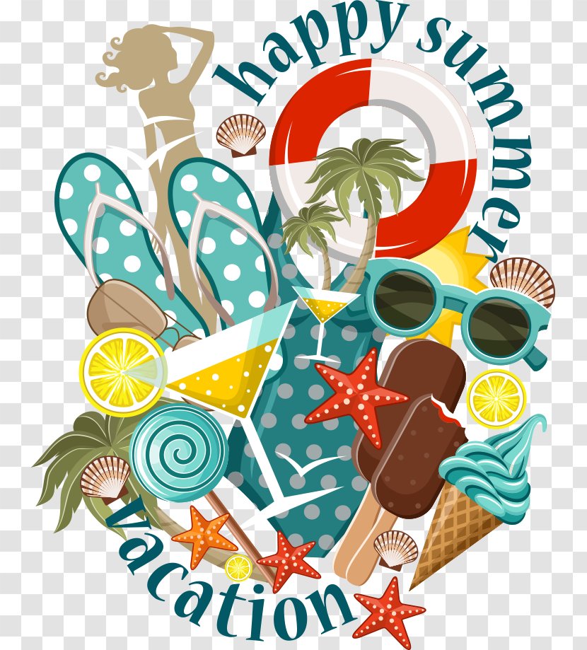 Beach Summer Illustration - Vacation - Vector Design Posters Transparent PNG