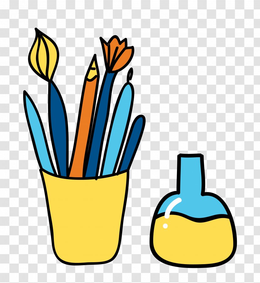 Painting Ink Paintbrush Clip Art - Food - Vector Pen Holder Material Transparent PNG