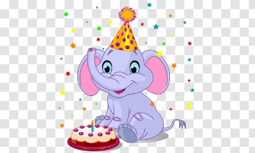 Birthday Cake Elephantidae Greeting & Note Cards Clip Art - Baby Toys Transparent PNG