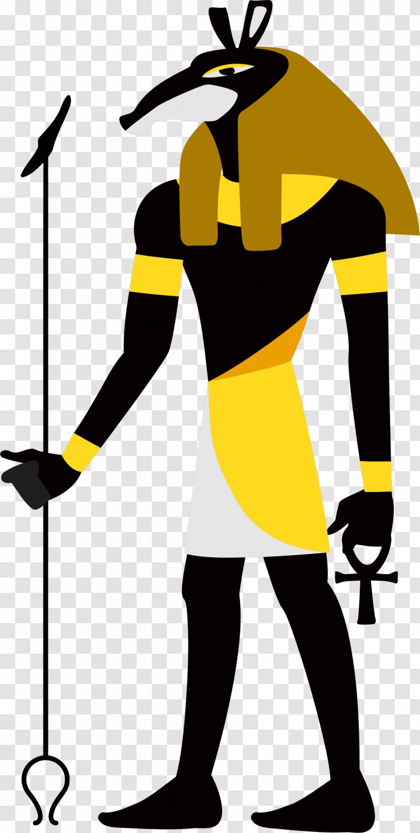Ancient Egyptian Deities Thoth Anubis Clip Art - Yellow Transparent PNG