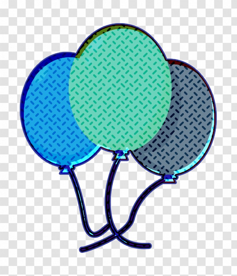 Ballon Icon Newyears Party - Electric Blue Aqua Transparent PNG