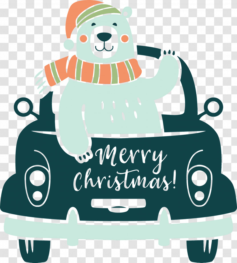 Cartoon Vehicle Turquoise Bear Car Transparent PNG