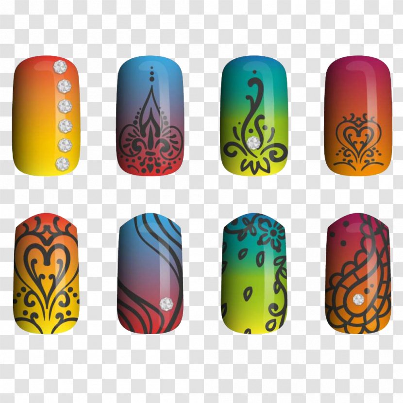 Nail Polish Manicure Art Euclidean Vector - Silhouette - Hand Painted Transparent PNG