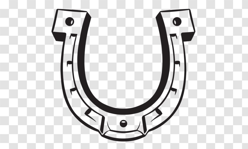 Horseshoe Clip Art Farrier - Luck - Black And White Horse Shoe Transparent PNG