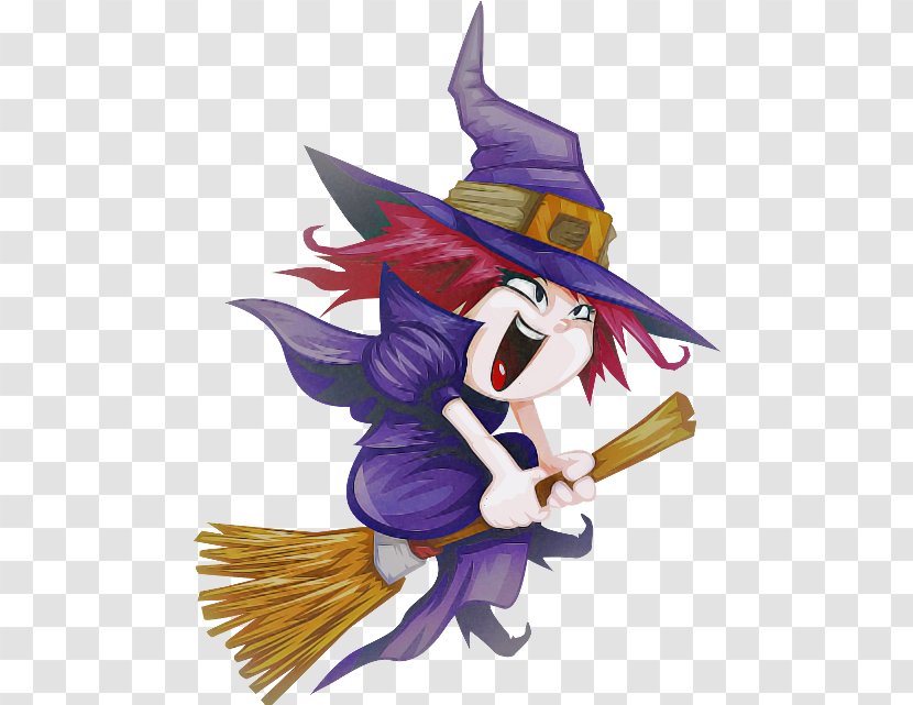 Cartoon Broom Witch Hat Costume Accessory Transparent PNG