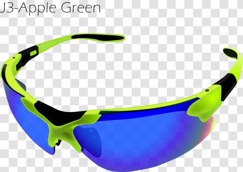 Sunglasses Goggles Eyewear - Aqua - GREEN APPLE Transparent PNG