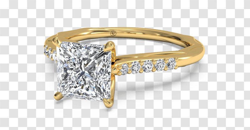 Diamond Engagement Ring Białe Złoto - Dream - Contemporary Settings Transparent PNG