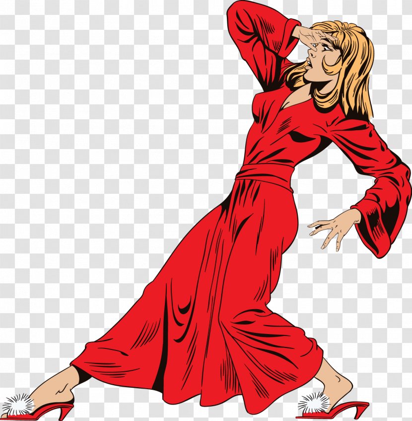 Woman Dress Skirt Clip Art - Silhouette - A Wearing Red Transparent PNG