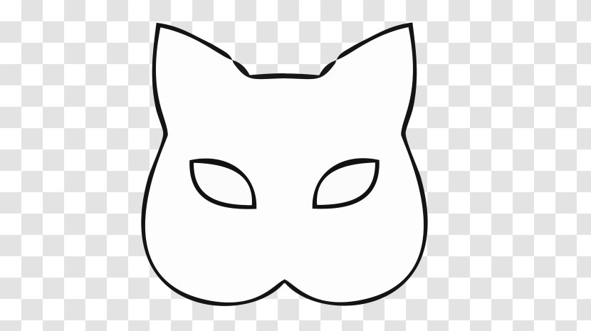 Whiskers Cat Clip Art Snout Eye - Heart - Mascara De Carnaval Transparent PNG