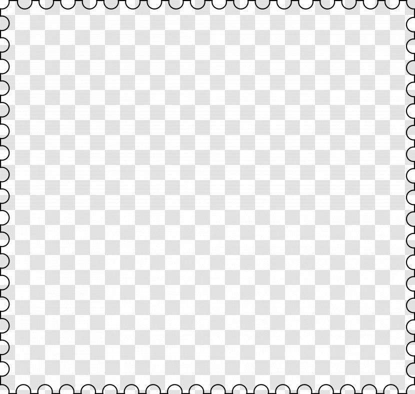 Postage Stamps Mail Rubber Stamp Paper Clip Art - Point - Black And White Transparent PNG