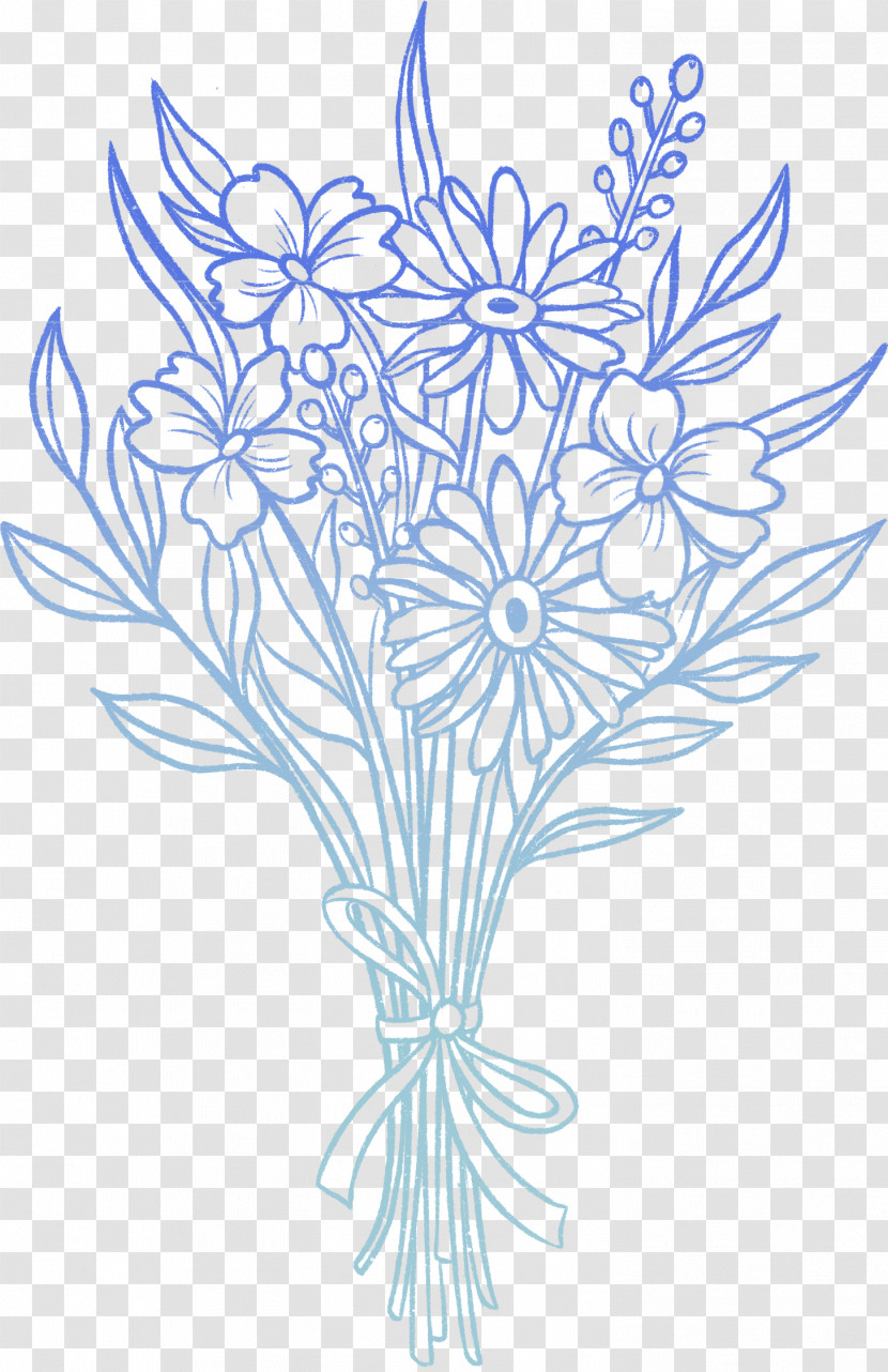 Flower Plant Pedicel Line Art Coloring Book Transparent PNG