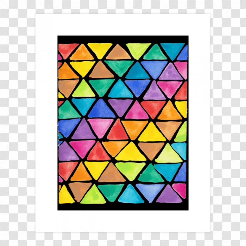 Stained Glass Art Symmetry Line Pattern - Triangle - Neon Transparent PNG