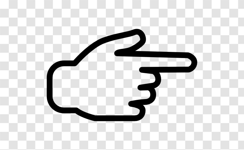 Index Finger Pointing Hand - Black And White Transparent PNG