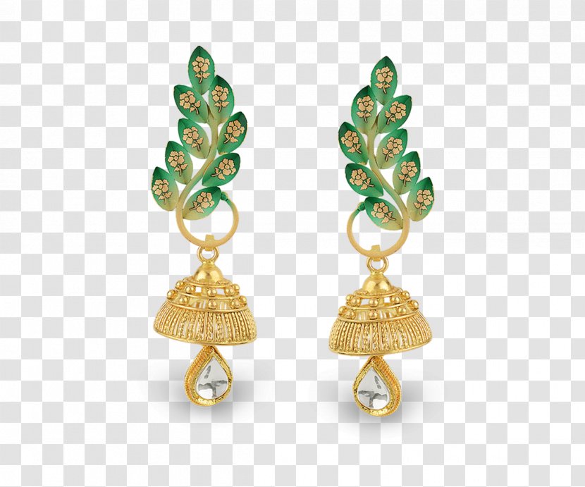Earring Emerald Jewellery Gold Jewelry Design - Designer Transparent PNG