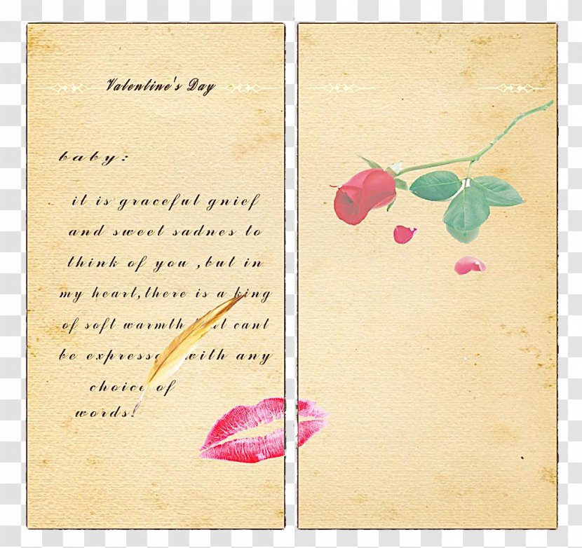 Valentine's Day Greeting Card Design - Petal - Valentine S Transparent PNG
