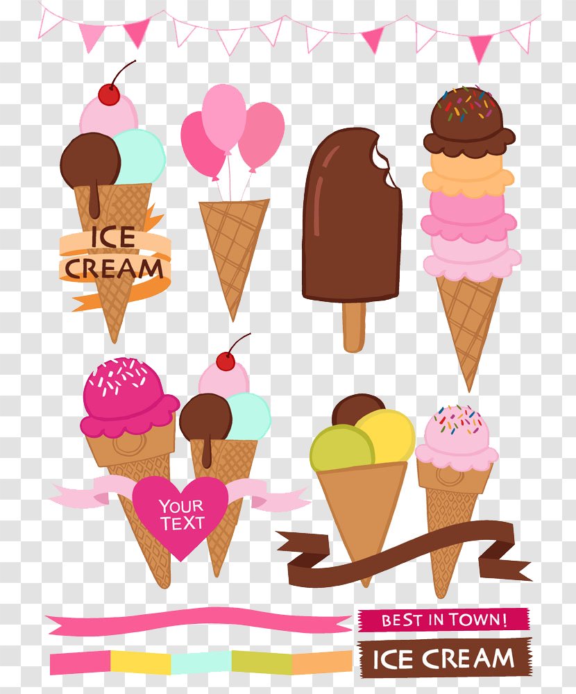 Neapolitan Ice Cream Cone Milkshake - Flavor - Color Ribbon Transparent PNG