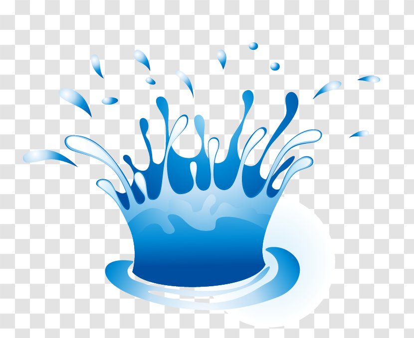 Drop Water Splash Clip Art - Blue - Vector Drops Transparent PNG