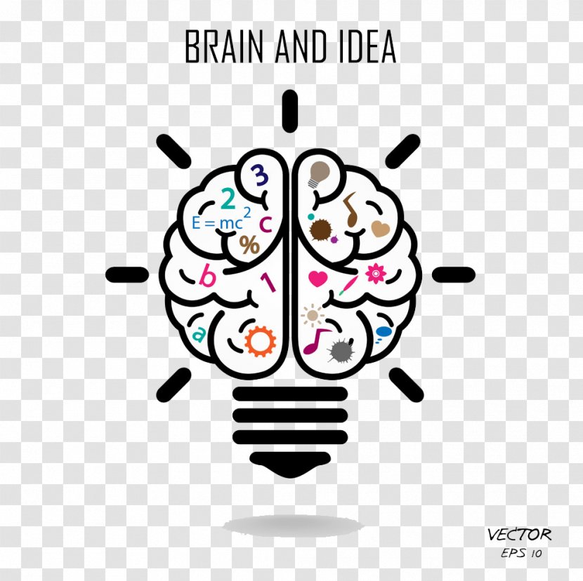 Brain Idea Symbol Clip Art - Cartoon - Lamp Glowing Transparent PNG