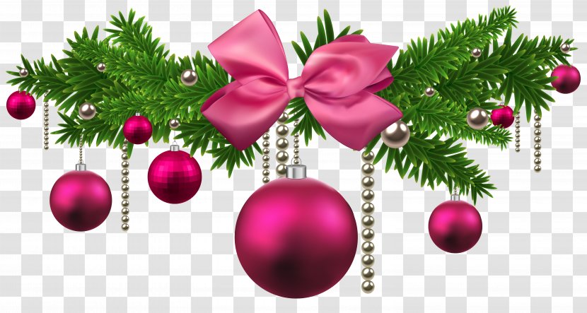 Pink Christmas Balls Decoration Clipart - Ornament - Happiness Transparent PNG