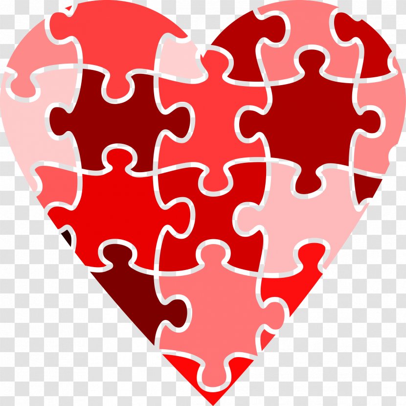 Jigsaw Puzzles Heart Clip Art Pink (Puzzle) - Flower Transparent PNG