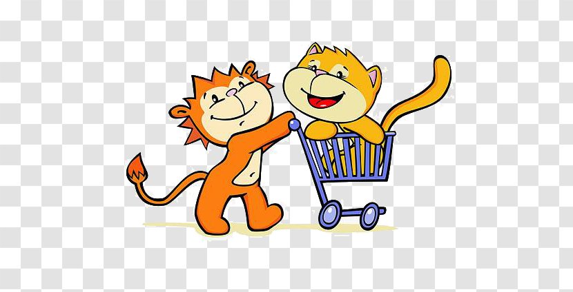 Tiger Cat Cartoon Clip Art - Trolley Transparent PNG