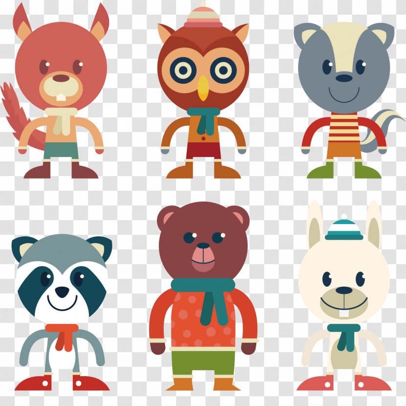 Brown Bear Animal Clip Art - Frame - Characters Dressed In Winter Clothes Transparent PNG