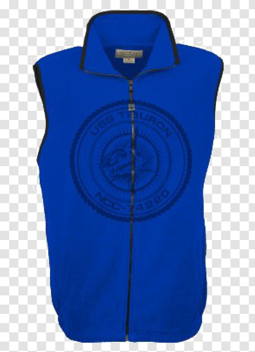 Gilets Cobalt Blue Polar Fleece Sleeveless Shirt - Neck Transparent PNG