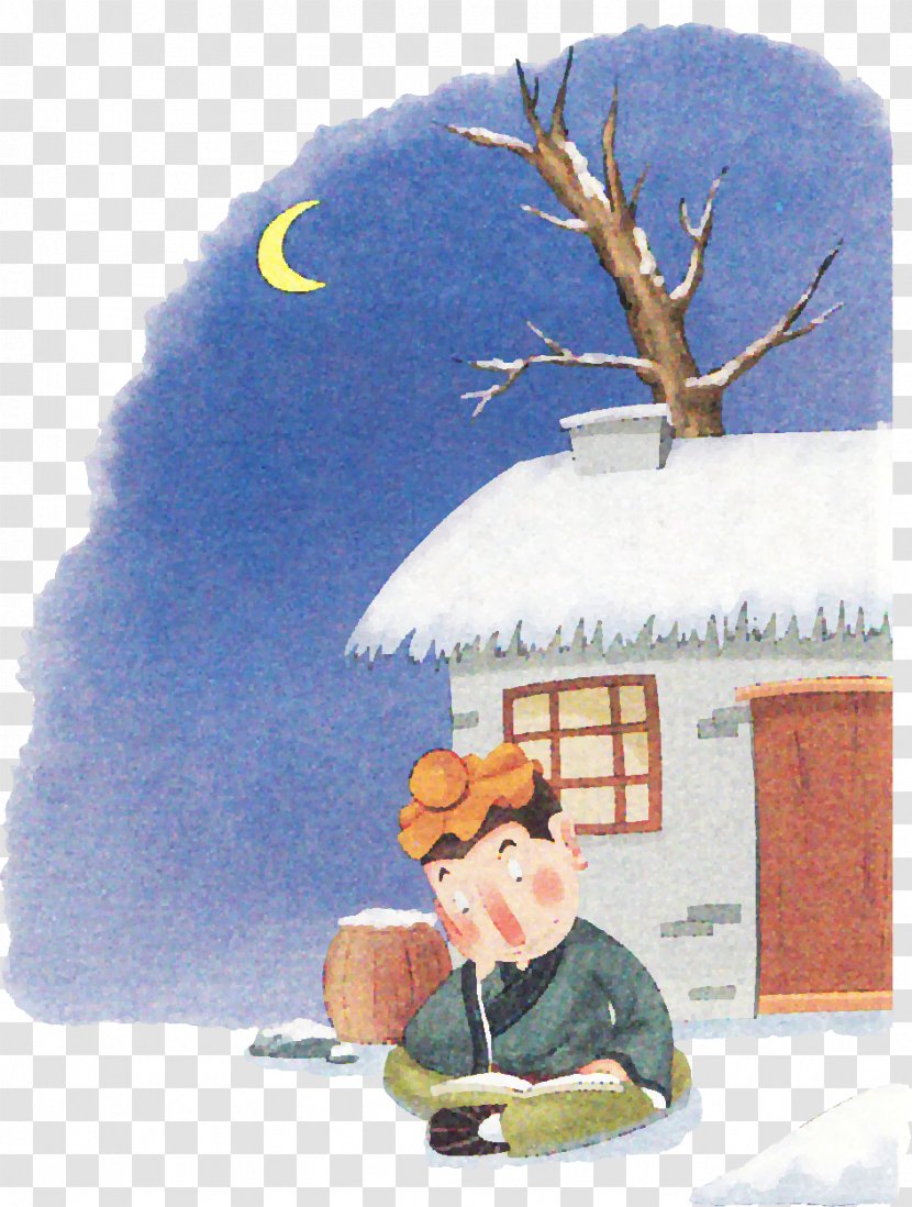 Analects Three Character Classic Illustration - Photography - Reading Snow Transparent PNG