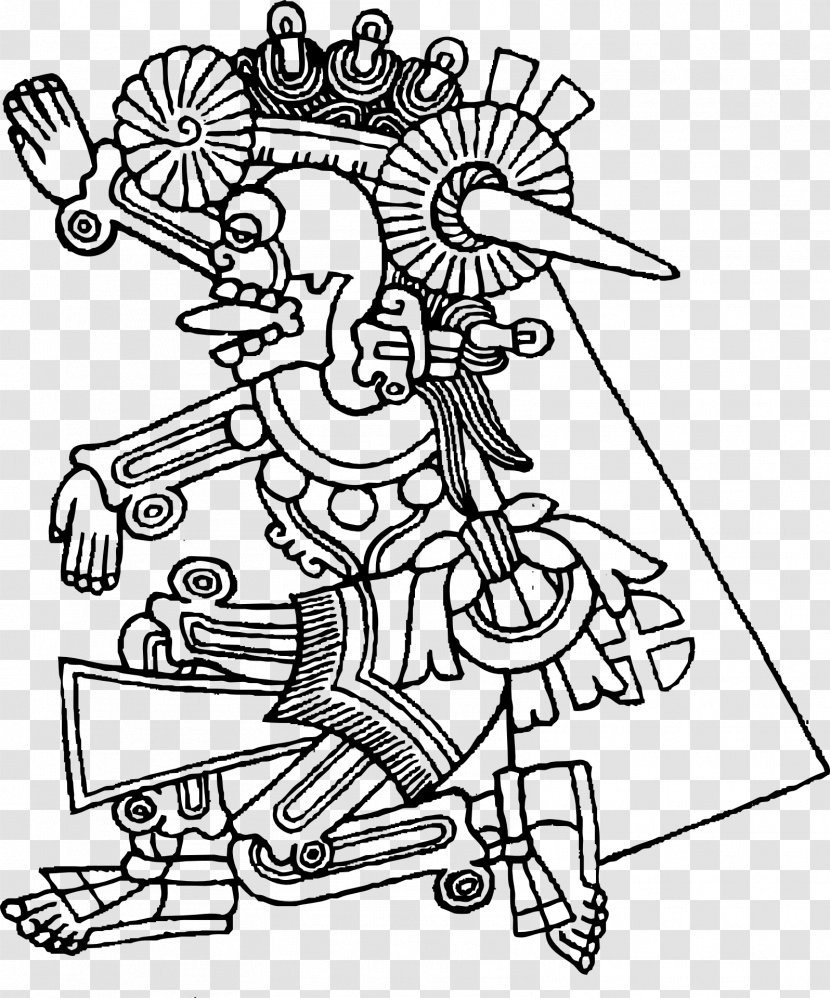 Mictlantecuhtli Drawing - Flower - Aztec Transparent PNG