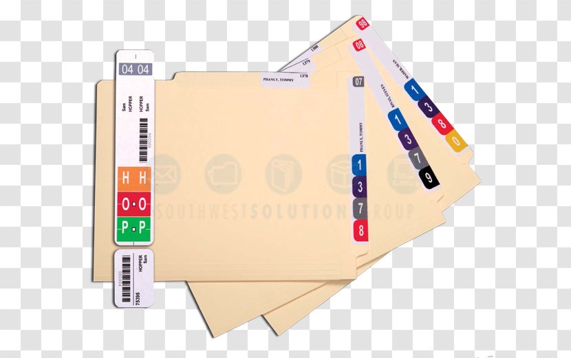 Paper File Folders Directory Label Template - Hoosier Cabinet Transparent PNG