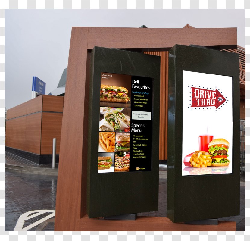 Fast Food Restaurant Digital Signs Advertising Drive-through - Customer - Burger Menu Best Transparent PNG