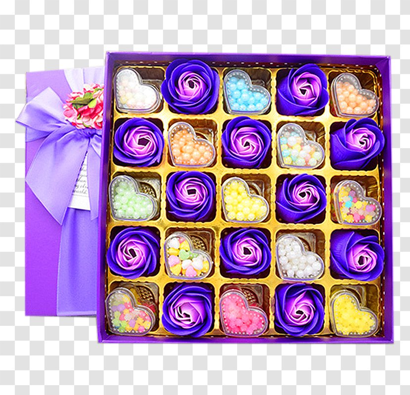 Candy Box! Purple Hard - Sugar - Flower Color Boxes Transparent PNG