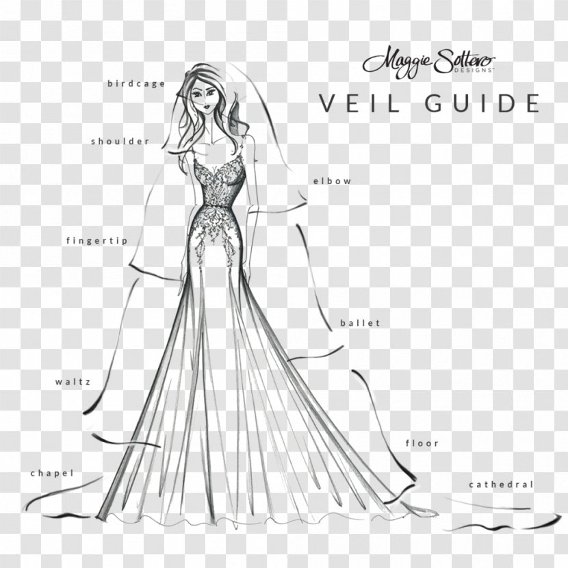 Wedding Dress Veil Bride - Silhouette Transparent PNG