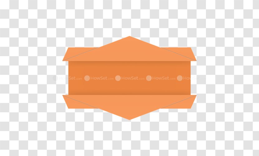 Rectangle Line - Orange - Half Fold Transparent PNG