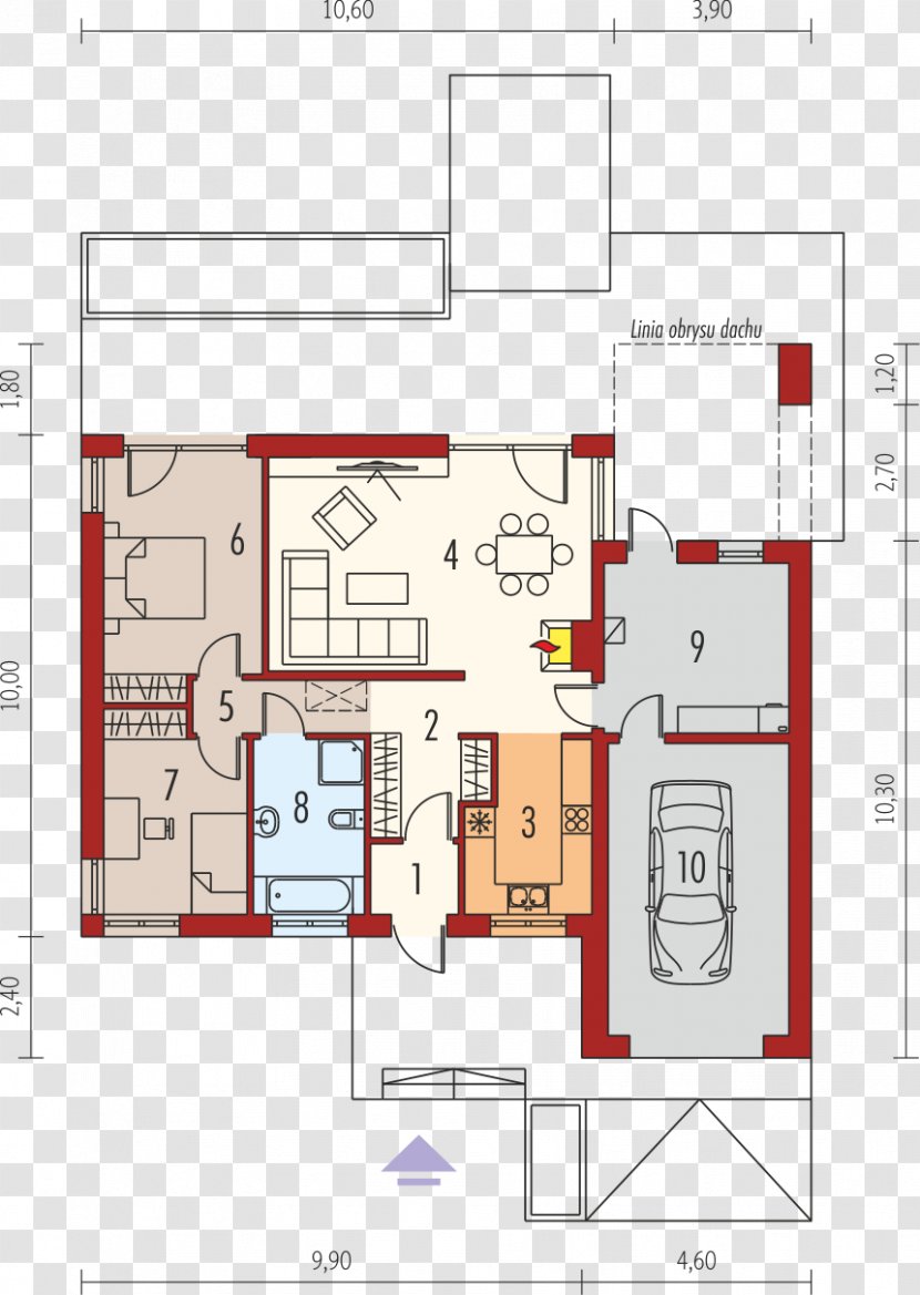 Floor Plan House Roof Home - Elevation Transparent PNG