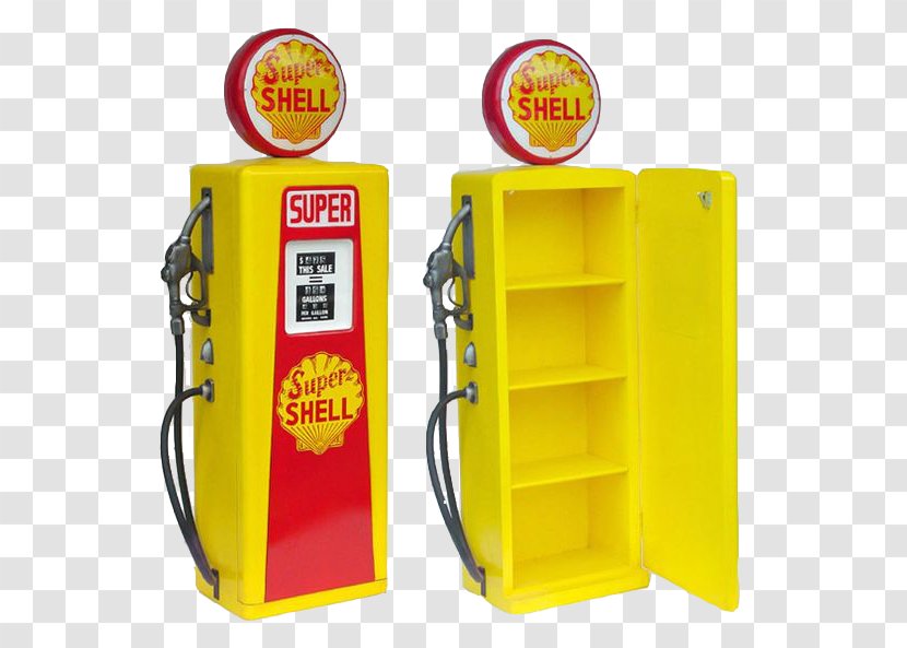 Car Fuel Dispenser Gasoline Filling Station Pump - Telephony - Yellow Refrigerator Transparent PNG