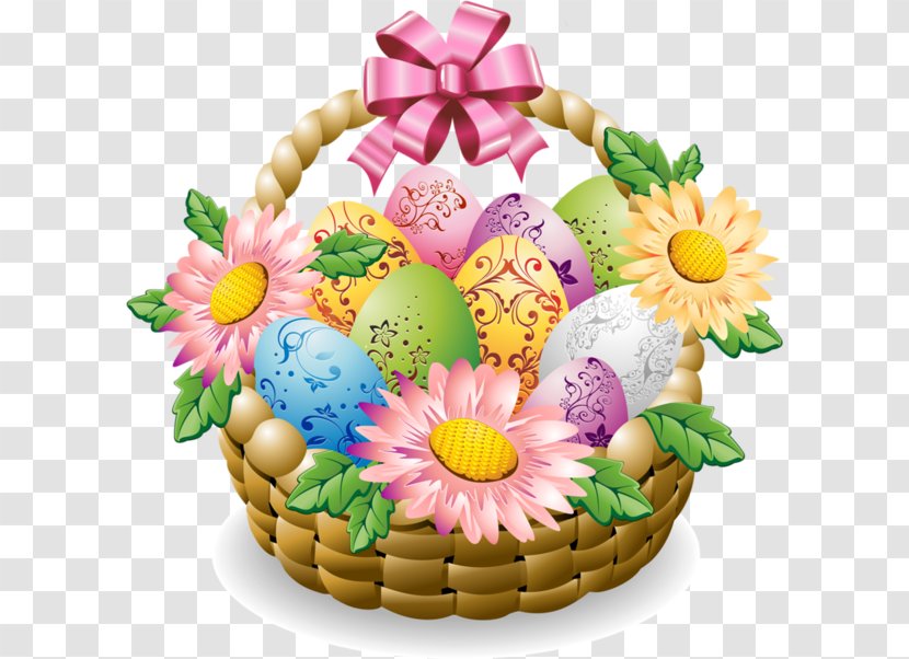 Easter Bunny Basket Clip Art - Floral Design - De Transparent PNG