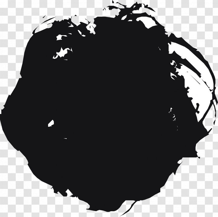 Adobe Photoshop Ink Brush Inkstick Image Watercolor Painting - Black And White - Circle Background Transparent PNG